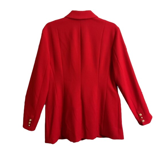 INC International Concepts Blazer Womens Size L Red Jacket Gold Double-Breasted - Picture 10 of 12
